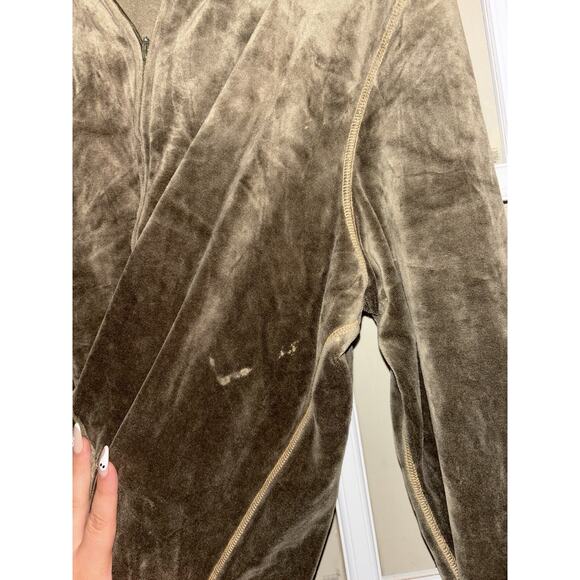 Jones New York Sport green velvet full zip hooded jacket long sleeve 3XL - Picture 3 of 4